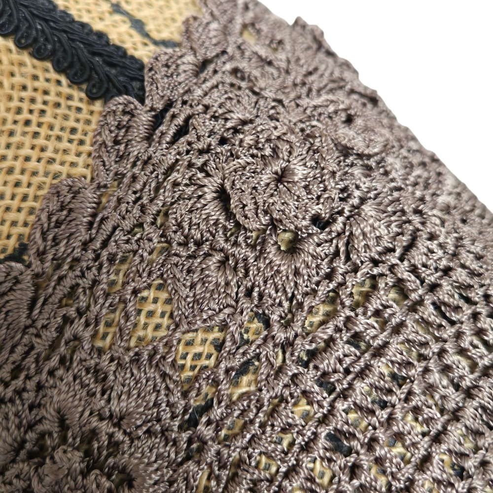 The Limited Hand Knit Tank Top Womens L Brown Crochet Fringe Boho Hippie EUC - Picture 9 of 9